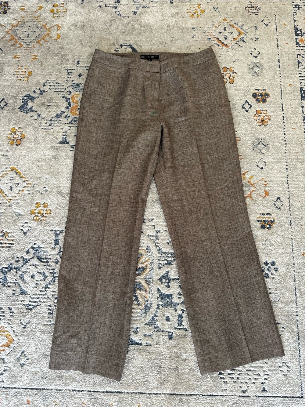 Tweed 🍁 Wool Straight Leg Trousers, Lafayette 148 New York